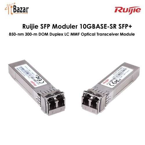 Ruijie SFP Moduler 10GBASE-SR SFP+ 850-nm 300-m DOM Duplex LC MMF Optical Transceiver Module