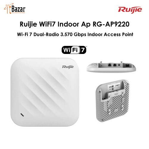 Ruijie WiFi7 Indoor Ap RG-AP9220, Wi-Fi 7 Dual-Radio 3.570 Gbps Indoor Access Point