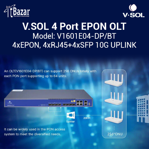 VSOL 4 Port EPON OLT V1601E04 10G UPLINK OLT
