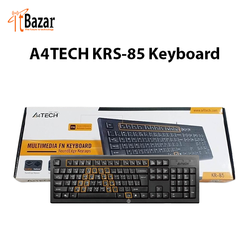 A4tech Keyboard KRS-85 Multimedia Wired Keyboard With Bangla Layout