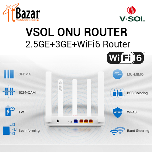 VSOL WiFi ONU HG5063-AX30-1Q3G 2.5GE+3GE+WiFi6 Router