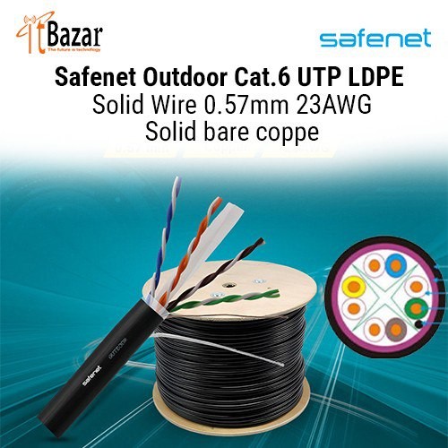 SAFENET CAT6  OUTDOOR UTP CABLE  SOLID COPPER CABLE