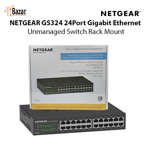 NETGEAR GS324 24Port Gigabit Ethernet Unmanaged Switch Rack Mount