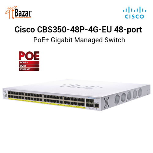 Cisco CBS350-48P-4G-EU 48-port PoE Gigabit Managed Switch 4x1G SFP UPLINK