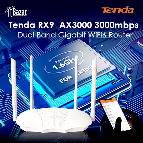 Tenda RX9  AX3000 3000mbps Dual Band Gigabit WiFi6 Router