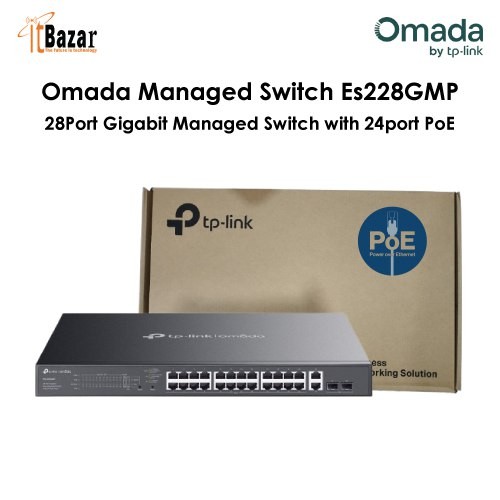 Omada Managed Switch Es228GMP 28Port Gigabit Managed Switch with 24port PoE