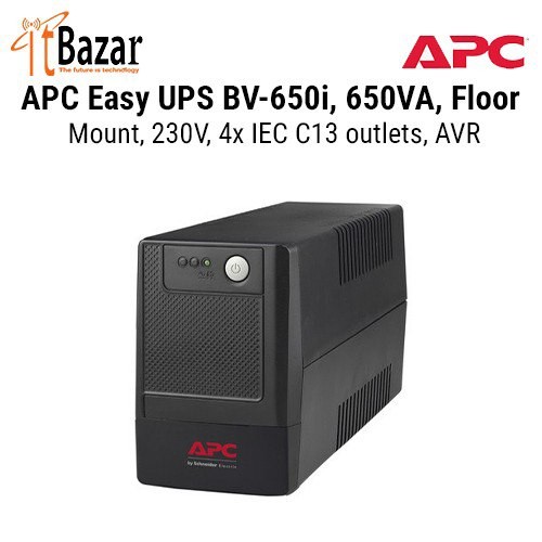 APC UPS BV-650i, 650VA, Floor Mount, 230V, 4x IEC C13 outlets, AVR