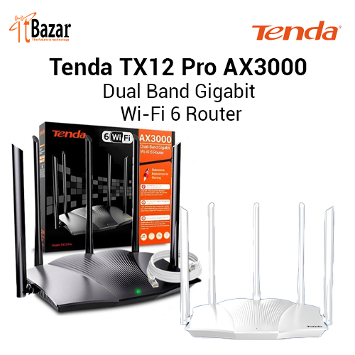 Tenda TX12Pro AX3000 Dual Band Gigabit WiFi 6 Router