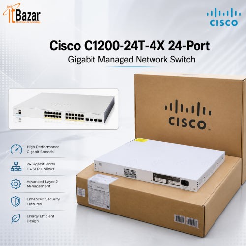 Cisco C1200-24T-4X 24-Port Gigabit Managed Network Switch
