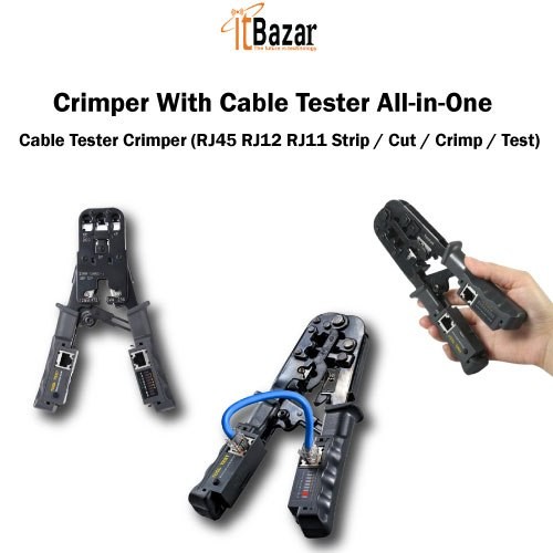 Crimper With Cable Tester Multifunctional RJ45 Network  Crimper Tester