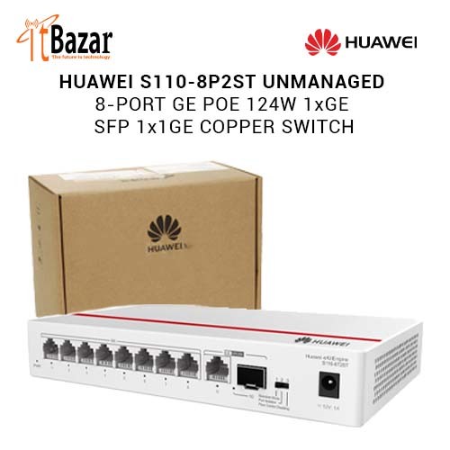 Huawei PoE Switch S110-8P2ST Gigabit Unmanaged Switch