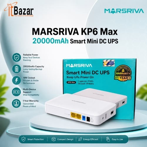 MARSRIVA Mini DC UPS KP6 Max 20000mAh Large Capacity