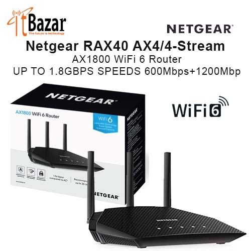 Netgear Router Rax10 WiFi6 AX1800 Router Up to 1.8Gbps Speed