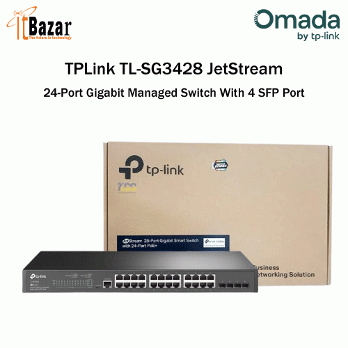 TPLink TL-SG3428 JetStream 24-Port Gigabit Managed Switch With 4 SFP Port