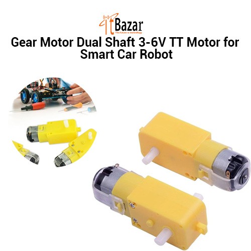 Gear Motor Dual Shaft 3-6V TT Motor for Smart Car,Robotics