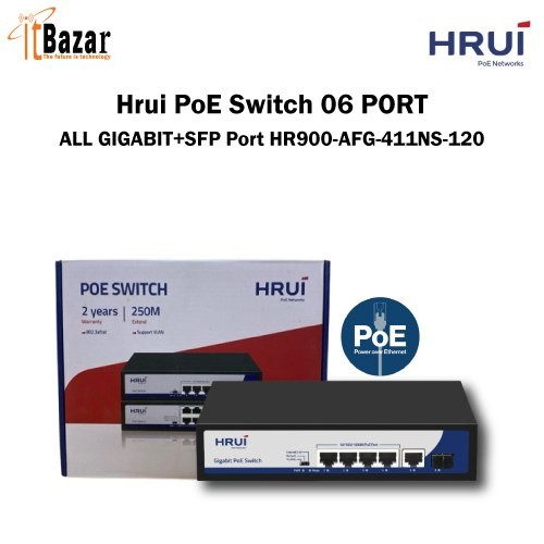 Hrui PoE Switch 06 PORT ALL GIGABIT+SFP Port