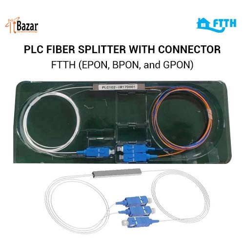 PLC FIBER SPLITTER 1X2 WITH CONNECTOR