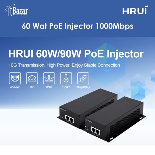 60 Wat PoE Injector 1000Mbps
