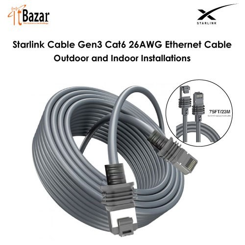 Starlink Cable Gen3 Cat6 26AWG Ethernet Cable 45M for Outdoor and Indoor Installations
