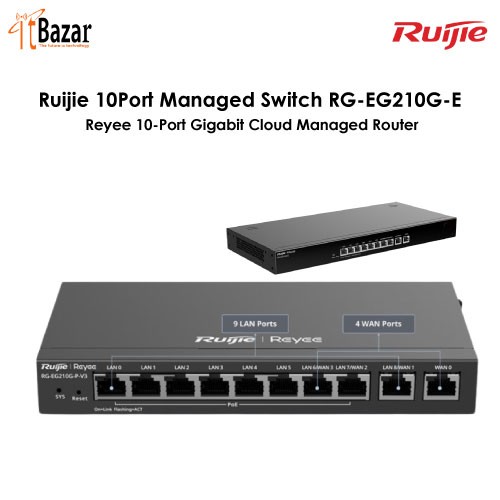 Ruijie 10Port Managed Switch RG-EG210G-E Reyee 10-Port Gigabit Cloud Managed Router