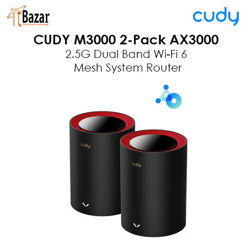 CUDY M3000 2-Pack AX3000 2.5G Dual Band Wi-Fi 6 Mesh System Router