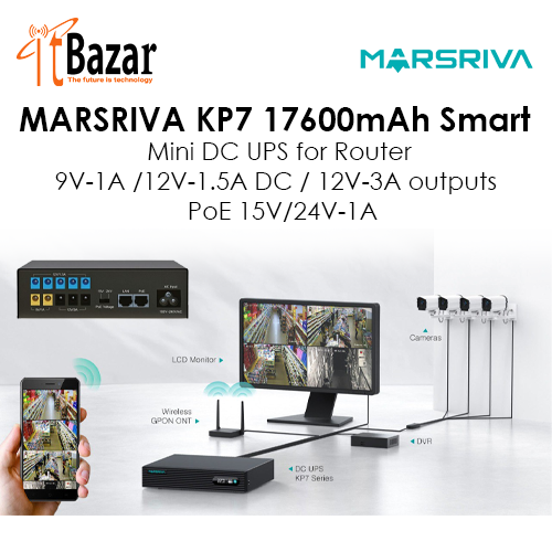 MARSRIVA KP7 17600mAh Smart Mini DC UPS