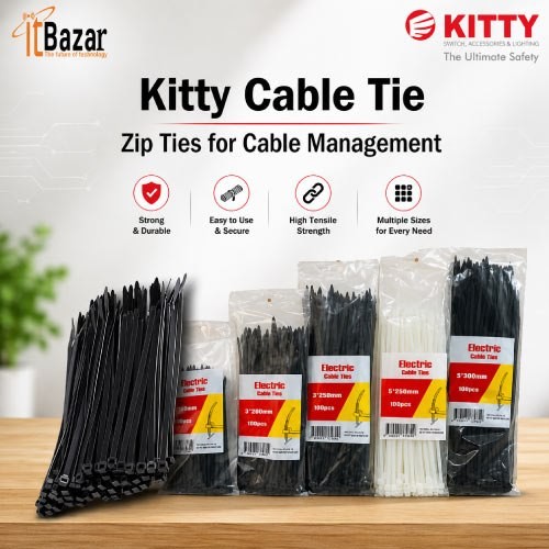 Kitty Cable Tie  Zip Ties for Cable Management