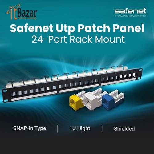 Safenet UTP Patch Panel 24Port With Modular Jack
