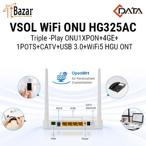 VSOL WiFi ONU HG325AC Triple Play ONU Catv+Internet+Telephone