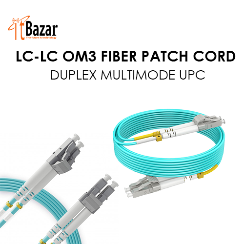 LC-LC OM3 FIBER PATCH CORD DUPLEX MULTIMODE UPC