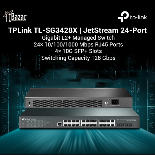 TPLink TL-SG3428X JetStream 24-Port Gigabit With 4 10GE SFP+ Port Managed Switch