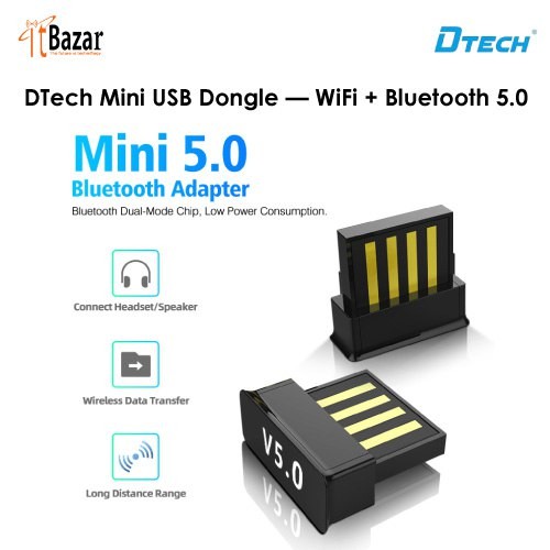 DTech  Mini USB Dongle  WiFi + Bluetooth 5.0