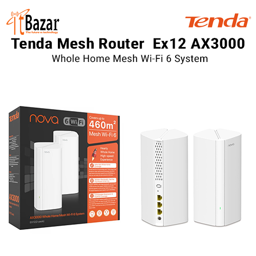 Tenda Mesh Router EX12 AX3000 Whole Home Mesh WiFi6
