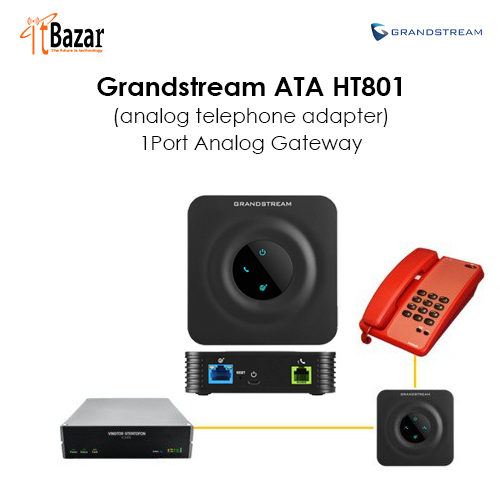 Grandstream ATA HT801(analog telephone adapter)1Port Analog Gateway.