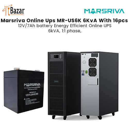 Marsriva Online Ups MR-US6K 6KvA With 16pcs 12V/7Ah battery