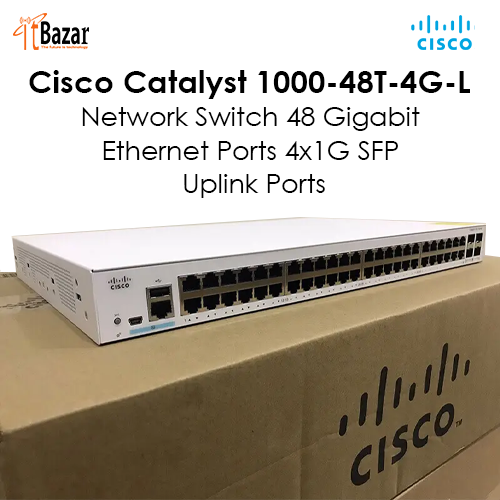 Cisco Catalyst 1000-48T-4G-L Network Switch 48 Gigabit Ethernet Ports 4x1G SFP Uplink Ports