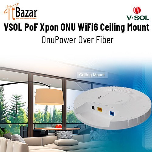 VSOL PoF Xpon ONU WiFi6 Ceiling Mount OnuPower Over Fiber