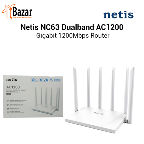 Netis NC63 Dualband AC1200 Gigabit 1200Mbps Router