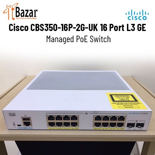 Cisco CBS350-16P-2G-UK 16 Port L3 GE Managed PoE Switch