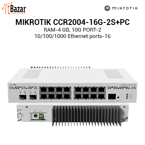 Mikrotik CCR2004-16G-2S+PC Up to 300% Faster than the previous CCR1009 Routers