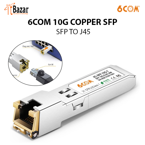 6COM 10G COPPER SFP ,SFP TO Rj45