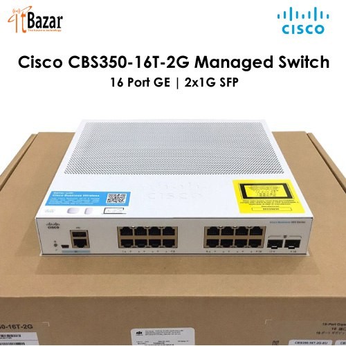 Cisco CBS350-16T-2G Managed Switch | 16 Port GE | 2x1G SFP