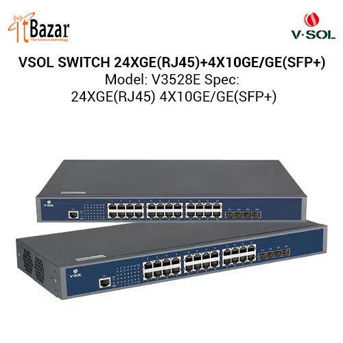 VSOL SWITCH V3528E 24PORT GIGA ETHER 10G PORT 4 SFP+