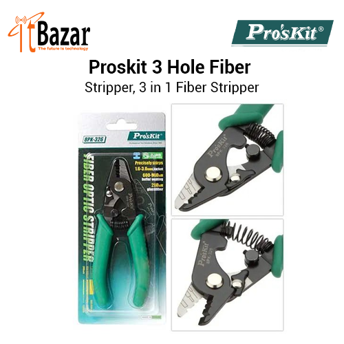 PROSKIT FIBER STRIPPER 3 HOLE  3-IN-ONE STRIPPER