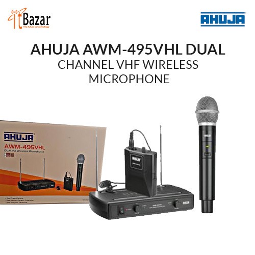 Ahuja Wireless Microphone AWM-495VHL Collar & Hand
