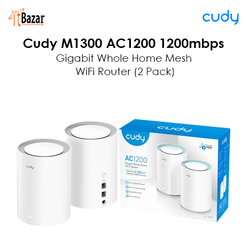 Cudy M1300 (2-pack) AC1200 Dual Band Gigabit WiFi Mesh  Router