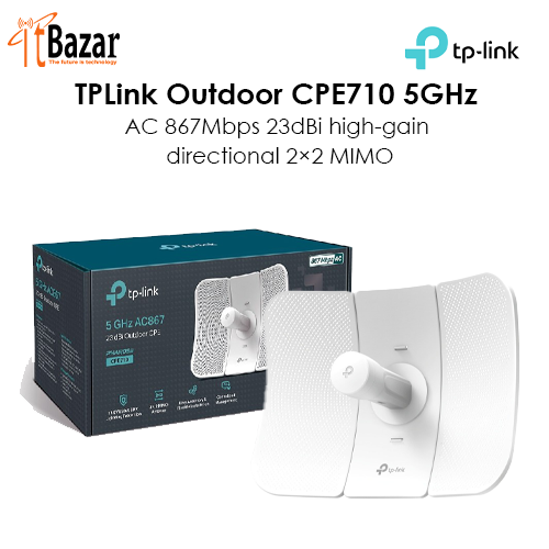 TPLink Outdoor CPE710 5GHz AC 867Mbps 23dBi high-gain directional 2×2 MIMO