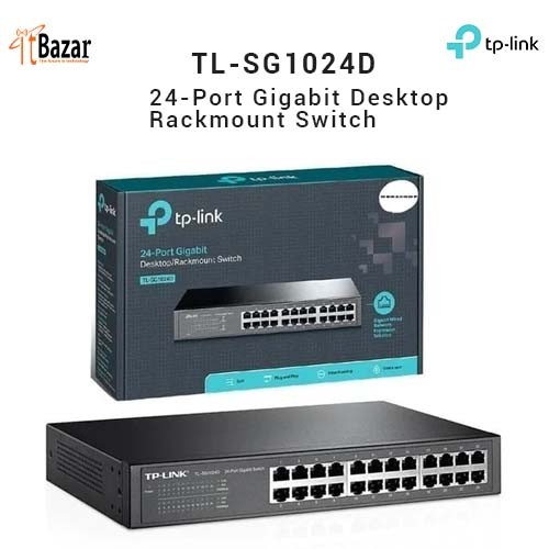TPLink TL-SG1024D 24-Port Gigabit None Managed Desktop  Switch Rackmount