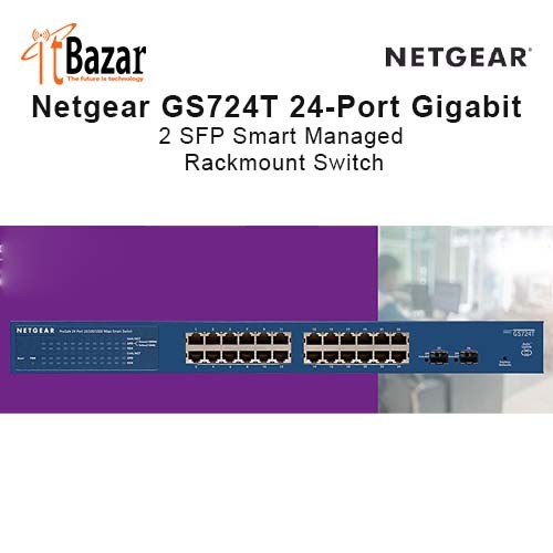Netgear 24Port Switch GS724T Smart Gigabit Managed Pro Switch