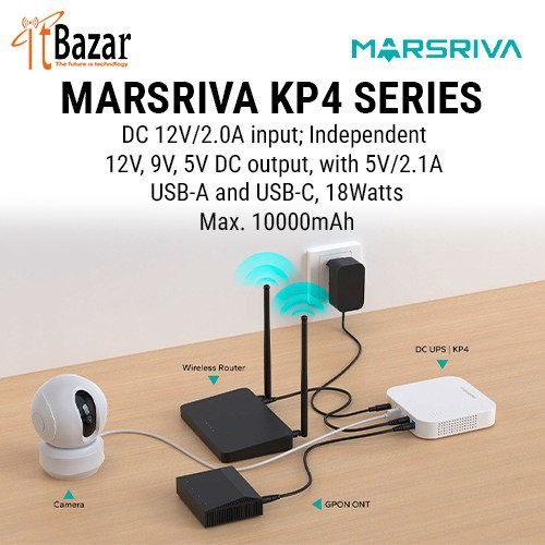 Marsriva KP4 Mini UPS  12V, 9V, 5V DC